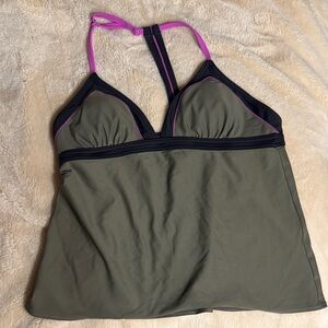 PranaOlive and Black Tankini Top